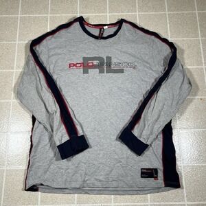 Vintage Polo Jeans Co Ralph Lauren RL67 Long Sleeve Shirt Men's 2XL Grey 90s 3m